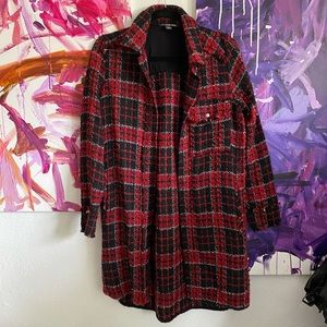 Zara flannel long shacket top